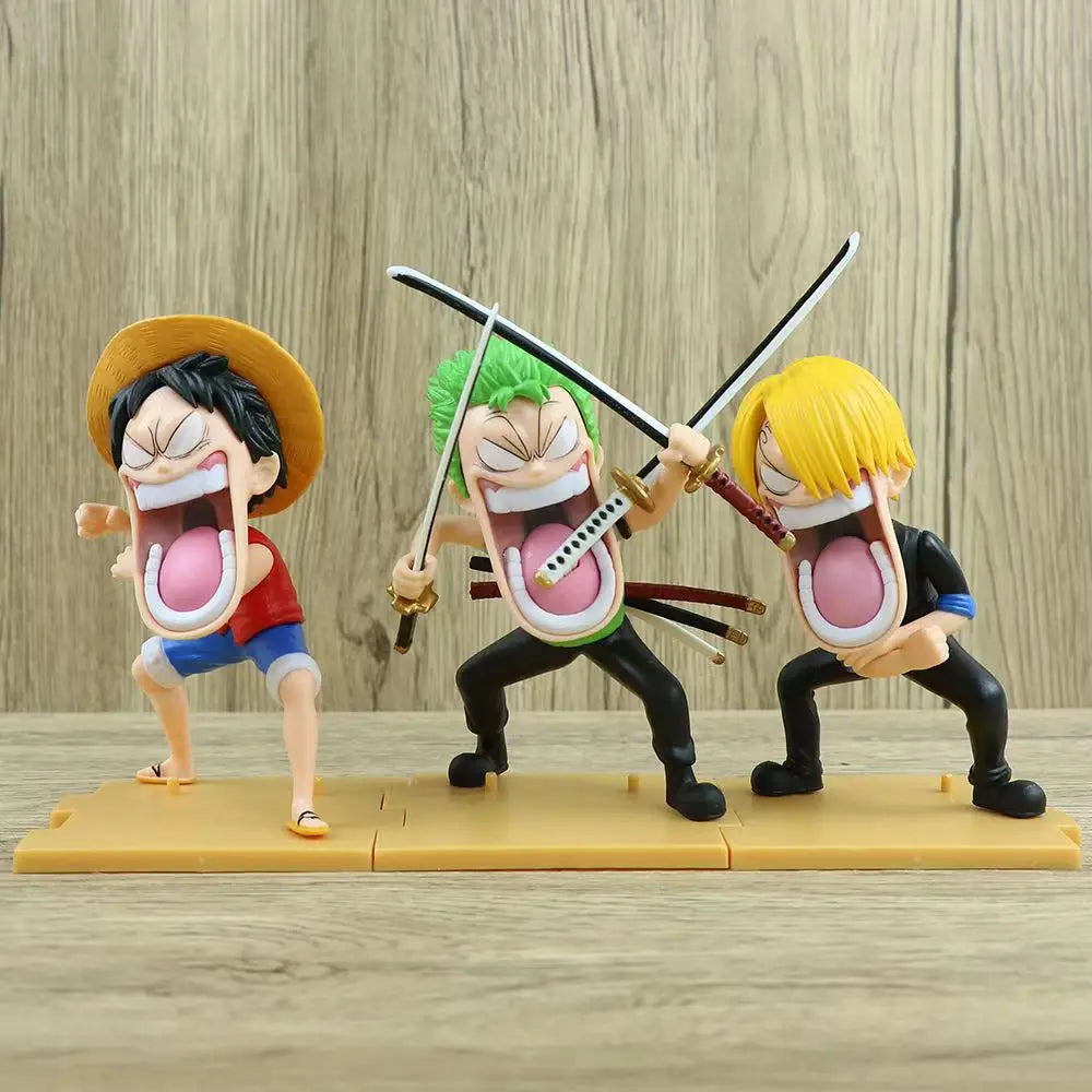 One Piece conjunto de figuras de 15 cm, item colecionável bem elaborado que incorpora heróis essenciais de One Piece