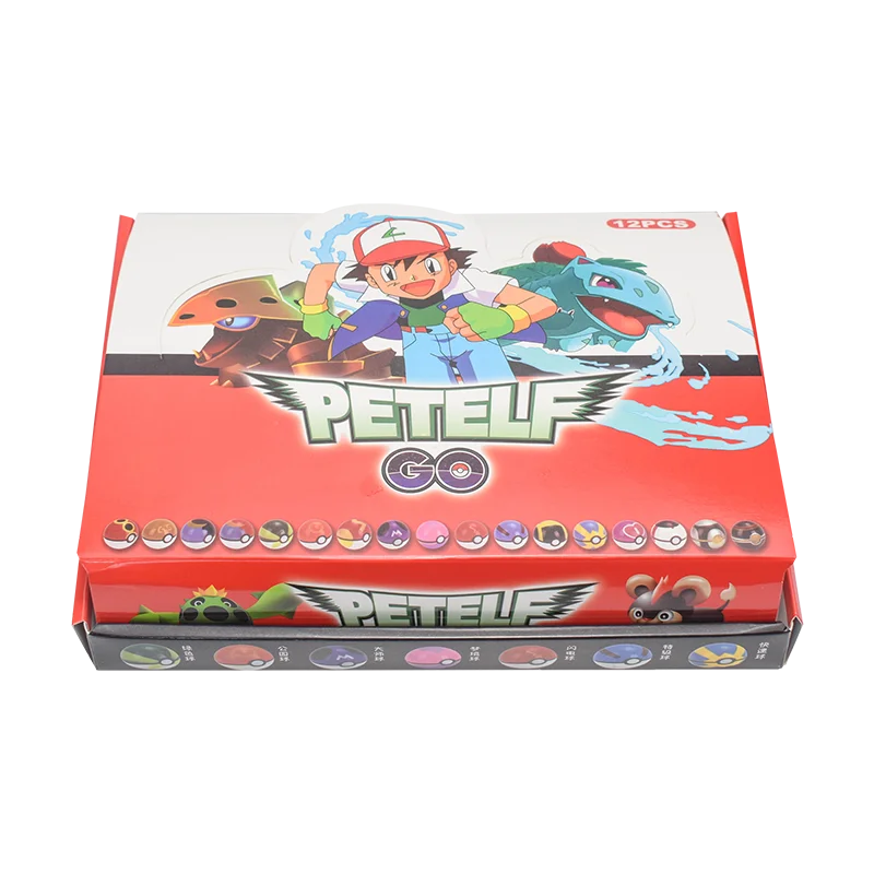 Caixa única com 12 Pokébolas e diversos Pokémon variados. Perfeito para colecionar e presentear fãs