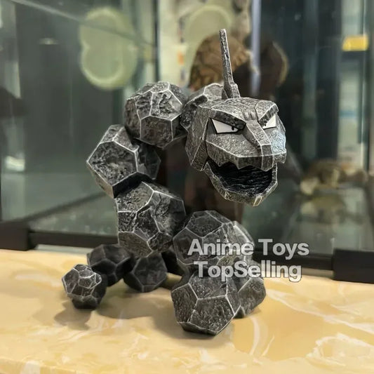 Figura detalhada de Onix com 14cm de altura em PVC, ideal para colecionadores e fãs da série Pokémon.