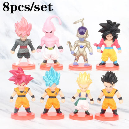 Dragon Ball Mini Figures conjunto com 8 a 21 mini figuras colecionáveis detalhados, ideais para fãs e colecionadores.