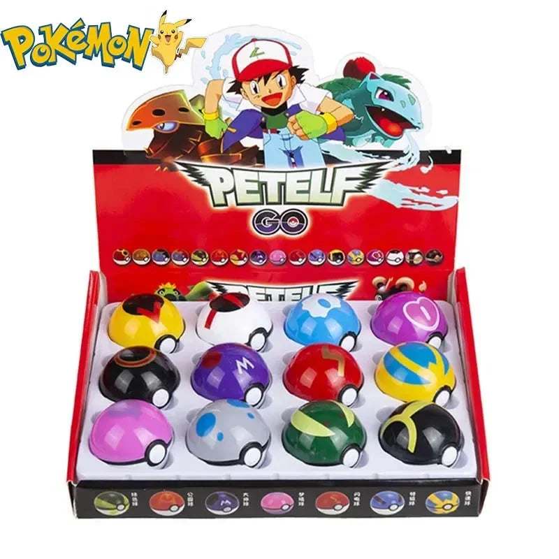 Caixa única com 12 Pokébolas e diversos Pokémon variados. Perfeito para colecionar e presentear fãs