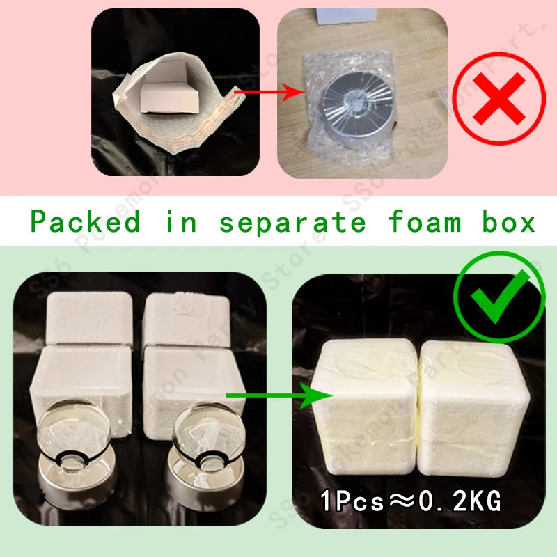 Pokemon Bola de cristal com base LED iluminada elegante e presente perfeito.