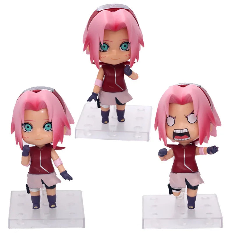 Conjunto colecionável Naruto com 3 figuras de 11cm, perfeitos para fãs adultos e presente ideal para colecionadores.