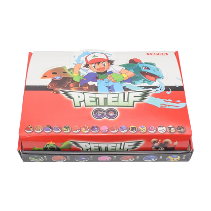 Caixa única com 12 Pokébolas e diversos Pokémon variados. Perfeito para colecionar e presentear fãs
