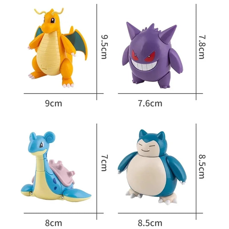 Mini figuras colecionáveis de montrinhos do universo Pokémon